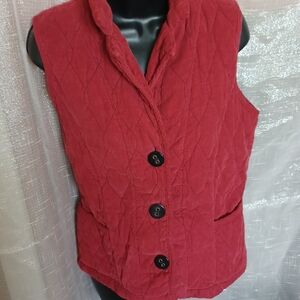 Habitat Burgundy Quilted 3 Button Vest, Size S